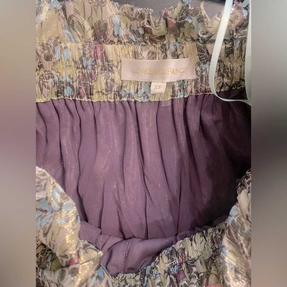 LOVESHACKFANCY Clarissa tiered metallic halter gown - Picture 7 of 10